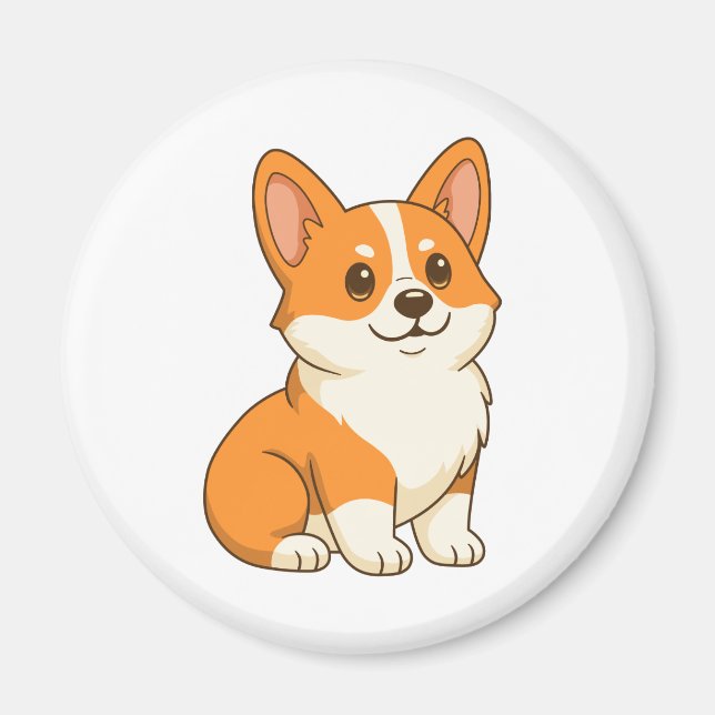 Aimant Cute Corgi Dog (Devant)