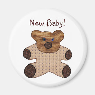 Aimant Cute Country Style Teddy Bear Nouveau bébé