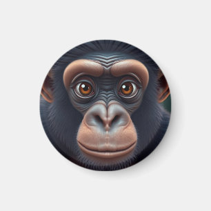 Aimant Cute Crazy Funny Chimpanzé Anime Portrait