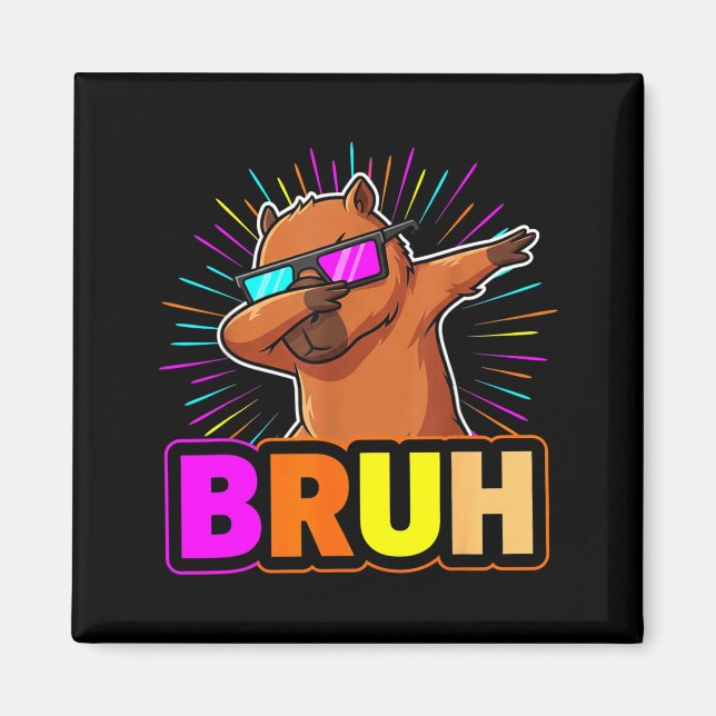 Aimant Cute Dabbing Capybara Funny Animal Meme Capy Lover (Devant)