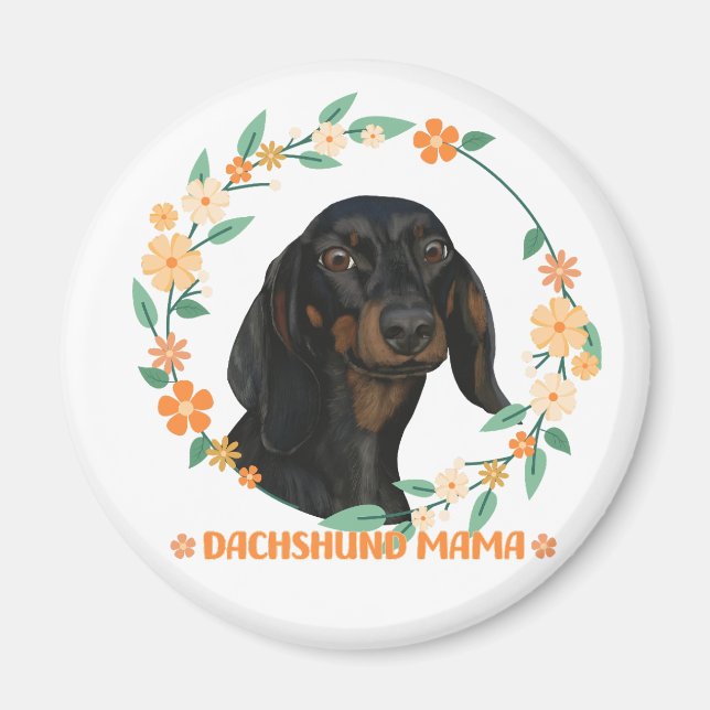 Aimant Cute Dachshund - Dachshund Mama (Devant)