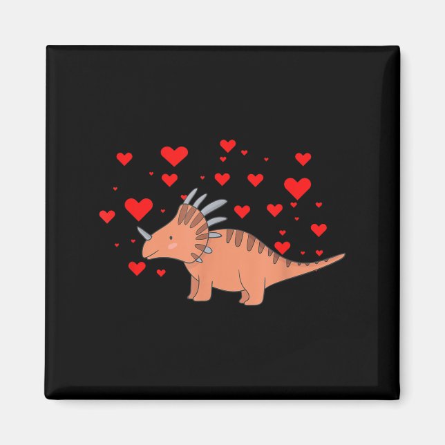 Aimant Cute Dinosaur Shirt For Valentines Day _ Tricerato (Devant)