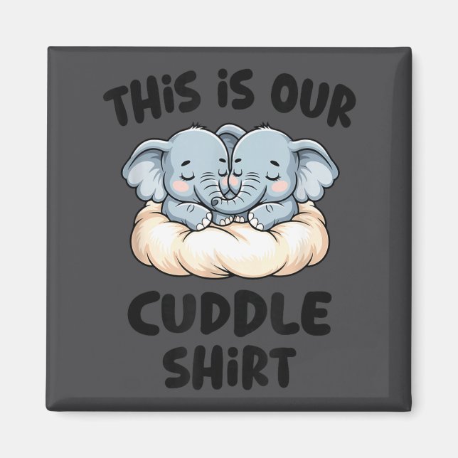 Aimant Cute Elephant Couple This Is Our Cuddle  (Devant)