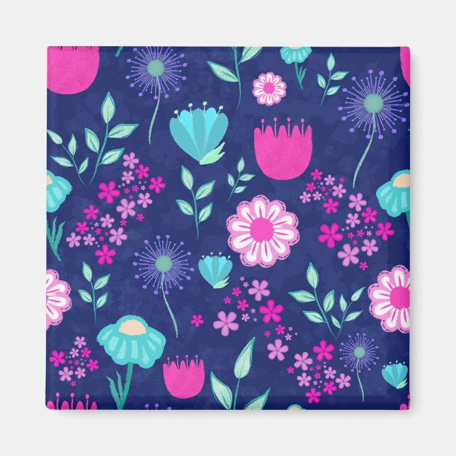 Aimant Cute floral pattern background (Devant)