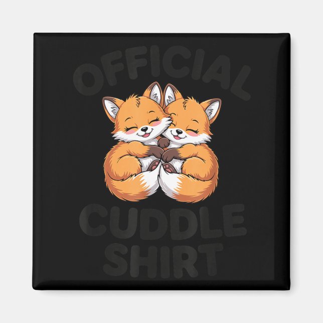 Aimant Cute Fox Snuggle Couple This Is My Cuddle  (Devant)
