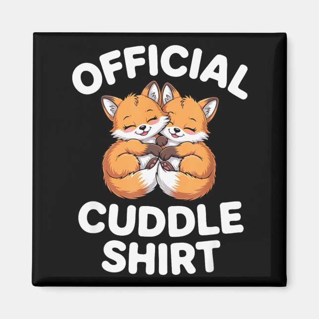 Aimant Cute Fox Snuggle Couple This Is My Cuddle  (Devant)