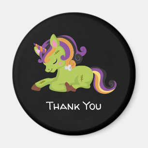 Aimant Cute Frankenstein Unicorn Halloween Thank You