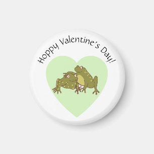 Aimant Cute Frogs In Love Hoppy Valentines Day Drôle
