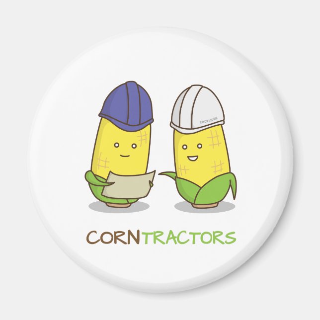 Aimant Cute Funny Corn Entrepreneurs Punny Humour (Devant)