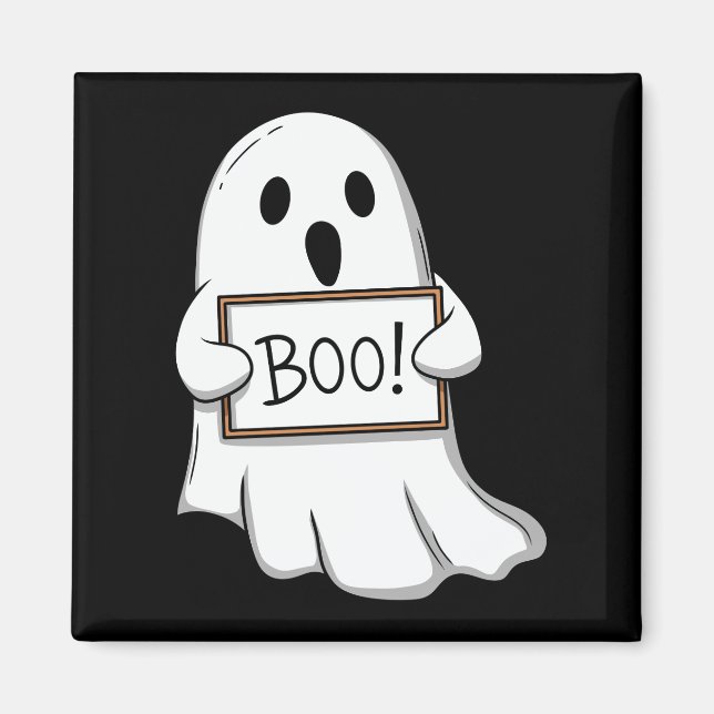 Aimant Cute Ghost BOO Sign Pin Button (Devant)
