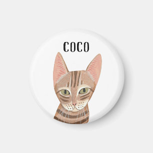 Aimant Cute gingembre illustré chat moderne