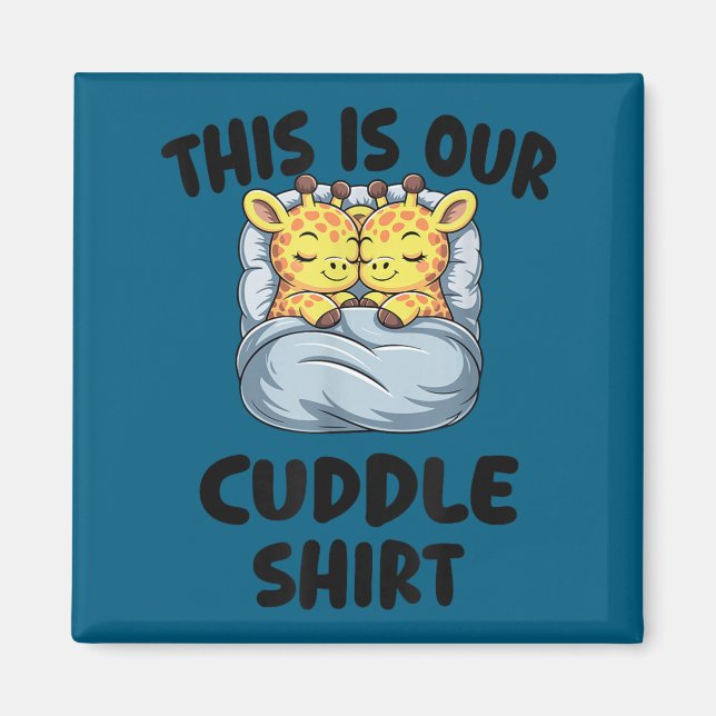 Aimant Cute Giraffe Couple This Is Our Cuddle  (Devant)