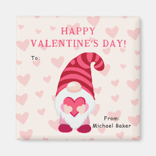Aimant Cute Gnome Holding Heart Classroom Saint-Valentin