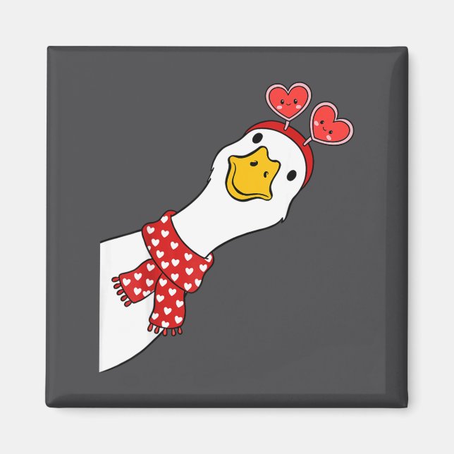 Aimant Cute Goose Xoxo Be Mine Happy Valentine's Day Wome (Devant)