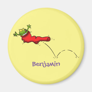 Aimant Cute grenouille dans une chaussette rouge saut de 