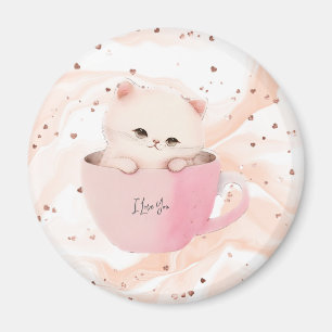 Aimant Cute Kitten dans une Tea up