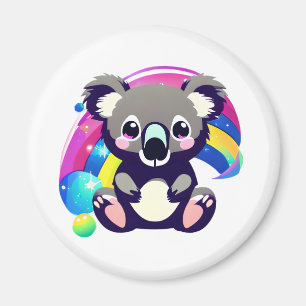 Aimant Cute Koala Ours et arc-en-ciel