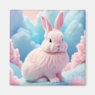 Aimant Cute Lapin Rose Coton Bonbons Nuages