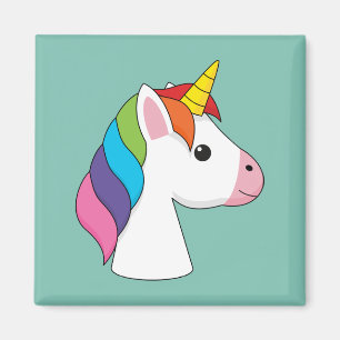 Aimant Cute licorne magique avec cheveux colorés