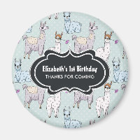 Cute Llama Motif à l'anniversaire Pois