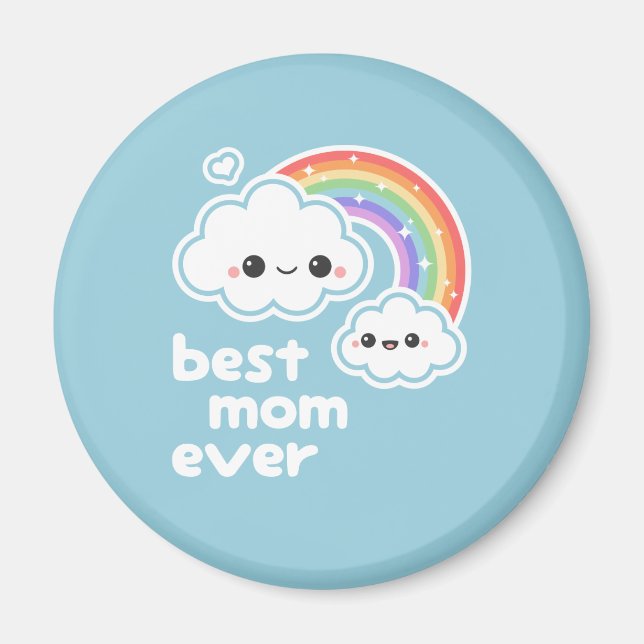 Aimant Cute Meilleure maman (Devant)