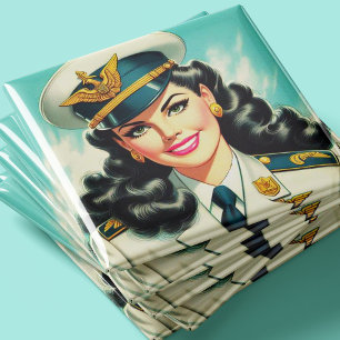 Aimant Cute Militaire Uniforme Pin-up
