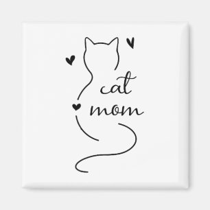 Aimant Cute Minimaliste Chat Mat Chat Mama Kitty Kitten C