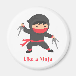 Aimant Cute Ninja Boy avec des armes saïques pour les enf