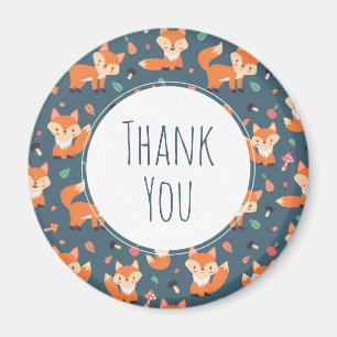 Aimant Cute Orange Fox Motif animal Merci
