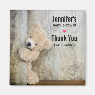 Aimant Cute Ours Stuffé Baby shower Mur Rustique En Bois