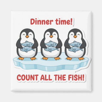 Aimant Cute Penguins Dinner Time Counting Fish Math Game 