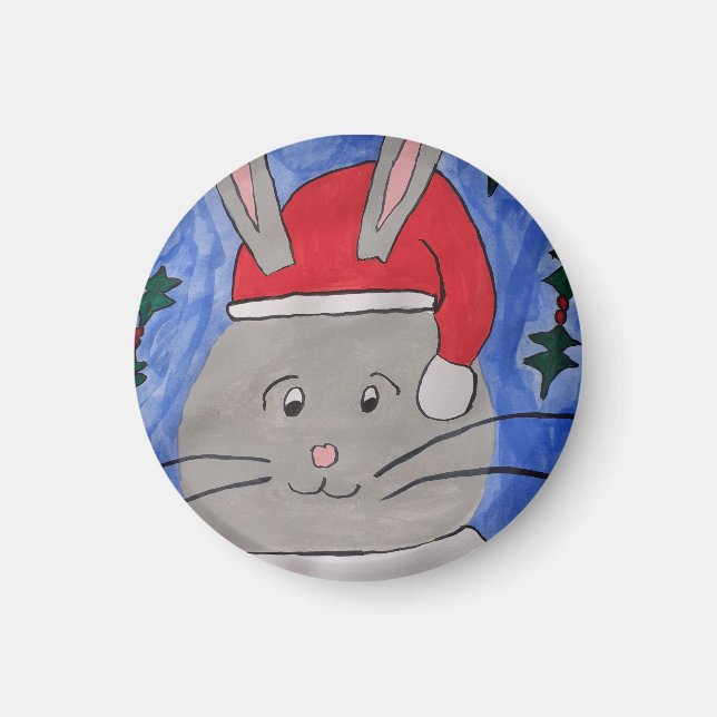 Aimant Cute Père Noël Bunny (Devant)