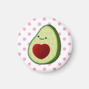Aimant Cute Pois rose Avocado