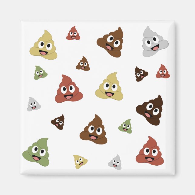 Aimant Cute Poop émoji drôles idées cadeaux (Devant)