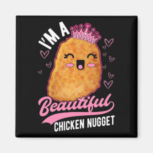 Aimant Cute poulet nugget fille en pied Queen