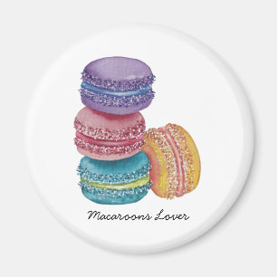 Aimant Cute Rainbow Macaroons In Watercolor