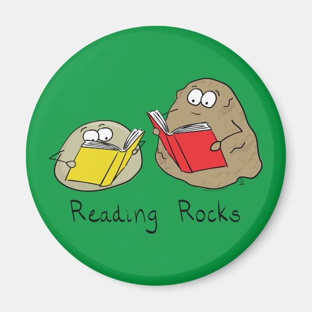 Aimant Cute Reading Rocks Librairie Book Lovers (Devant)