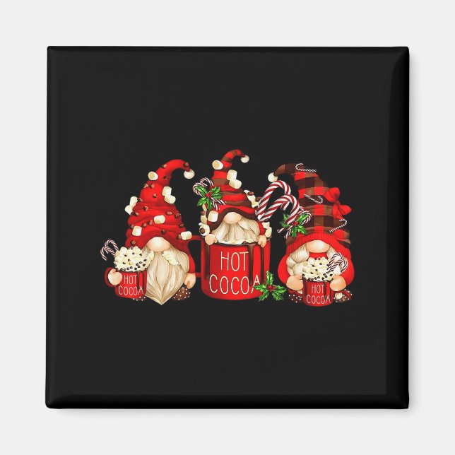 Aimant Cute Retro Chocolate Hot Cocoa Mug Funny Gnomes Ch (Devant)