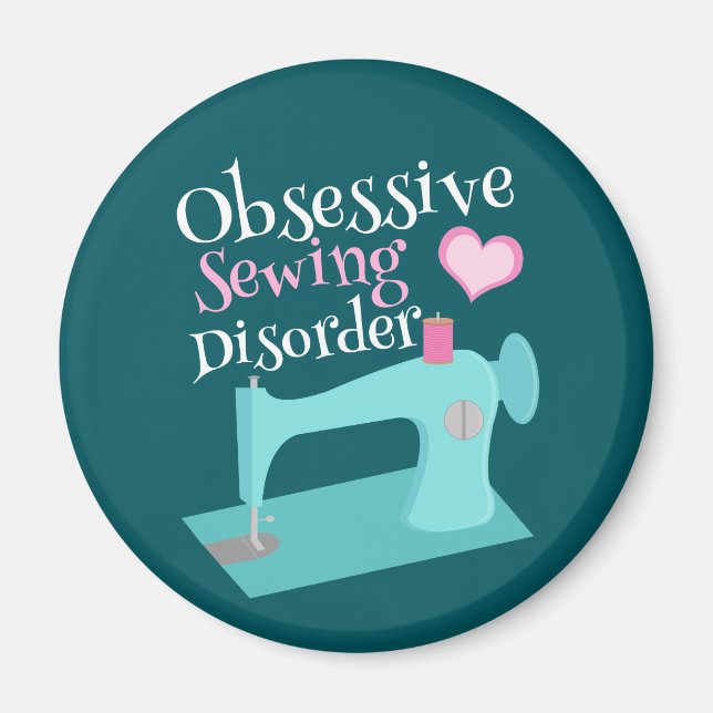 Aimant Cute Retro Machine à coudre Seamstress (Devant)