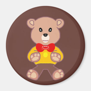 Aimant Cute rouge Bowtie Beige Teddy Ours Brown