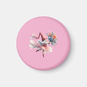 Aimant Cute Round Gnome in Pink Tutu Men's T-Shirt