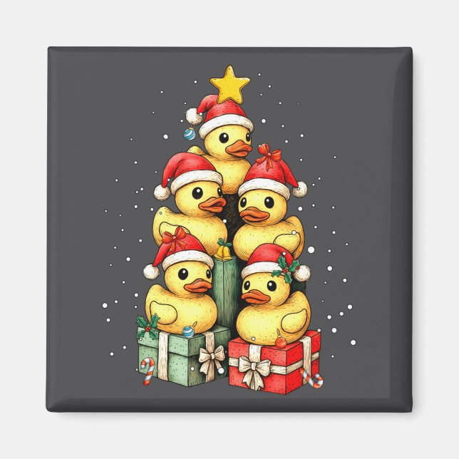 Aimant Cute Rubber Ducks Le Duckie Christmas Tree Xmas Ha (Devant)