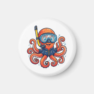 Aimant Cute Snorkeling Octopus - Ocean Explorer