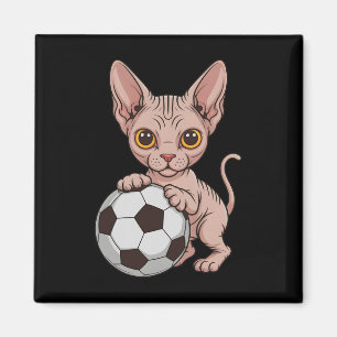 Aimant Cute Soccer Sphynx Juste Fille Qui Aime Les Chats
