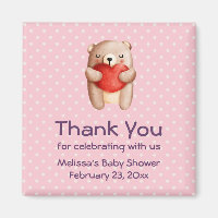 Cute Teddy Bear avec un Merci Red Heart Party