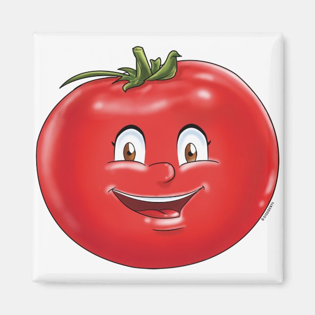Aimant Cute Tomato humoristique caricature fruits légumes (Devant)