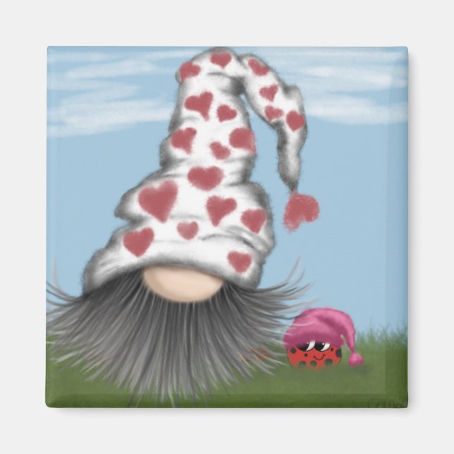 Aimant Cute Valentine Gnome (Devant)