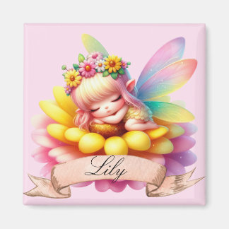Aimant Cute Whimsical Floral Doux Rêves Dormir Fée