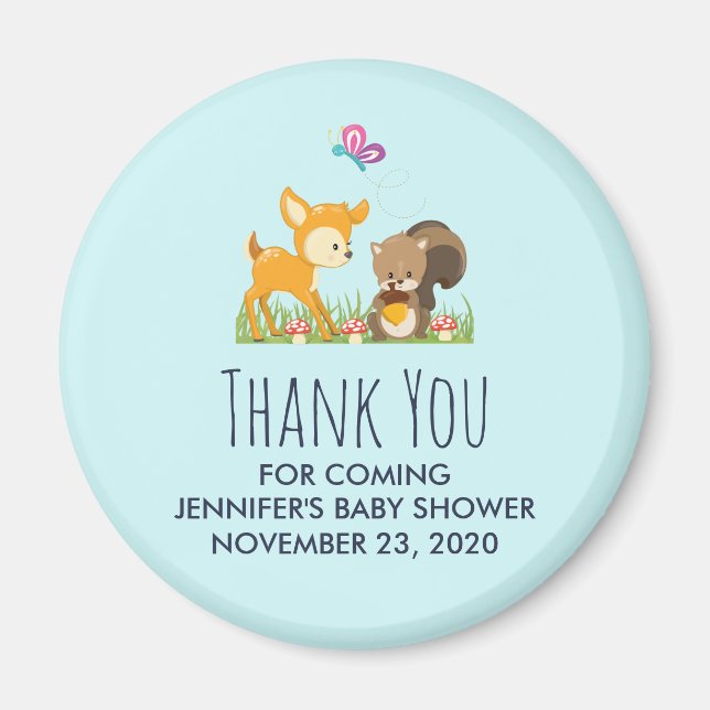 Aimant Cute Woodland Créations Cartoon Merci (Devant)