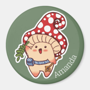 Aimant Cute Woodland Herbalist Champhroom Classic Round S